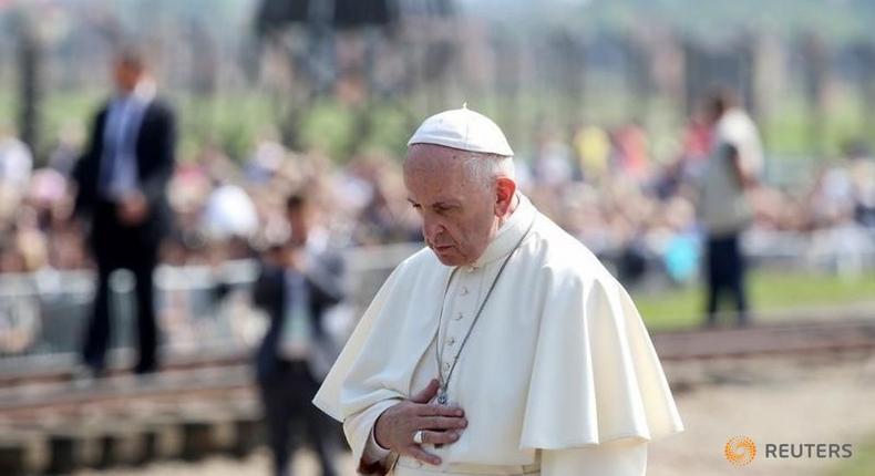 Pope, at Auschwitz, asks God to forgive so much cruelty