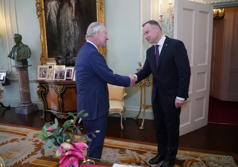 Król Karol III i Andrzej Duda