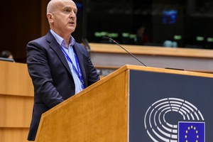 Predrag Matić podczas wystąpienia w europarlamencie, 24 czerwca 2021 r.