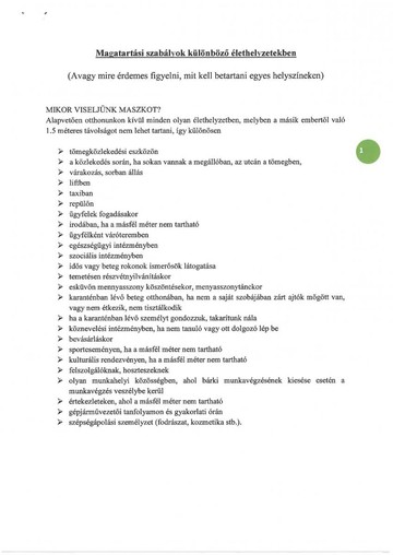magatartasi szabalyok, koronavírus, covid-19