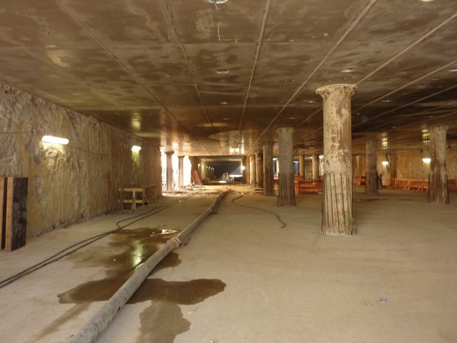 Budowa II linii metra w Warszawie. Stacja Świętkorzyska (2). 26.10.2012 Fot. Materiały prasowe