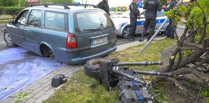 Pijak kierowca skosił fotoradar straży miejskiej