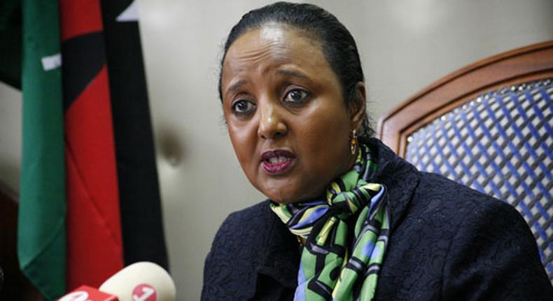 Education Cabinet Secretary Amb. Amina Mohamed addressing the media