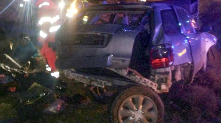 Mindenki megsérült a balesetben az M1-esen történt balesetben. Az autót egy 23 éves szerb sofőr vezette, utasa tíz, magát afgán állampolgárnak valló személy volt / Fotó: Police.hu