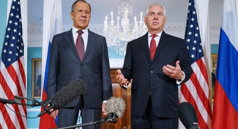 US Secretary of State Rex Tillerson (R) who met with Russian Foreign Minister Sergei Lavrov ion May 10, 2017, said trust between the two nations was very low