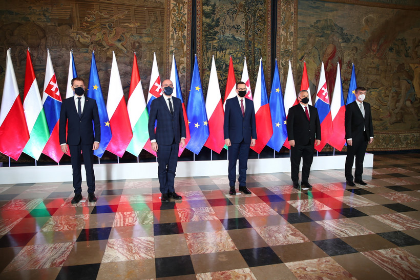 Premierzy państw Grupy Wyszehradzkiej oraz przewodniczący Rady Europejskiej