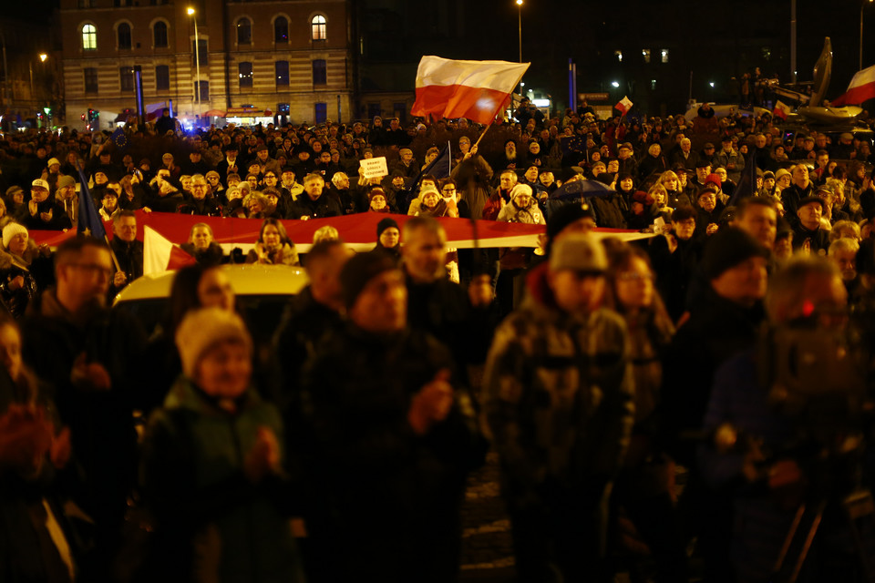 Protest w Łodzi