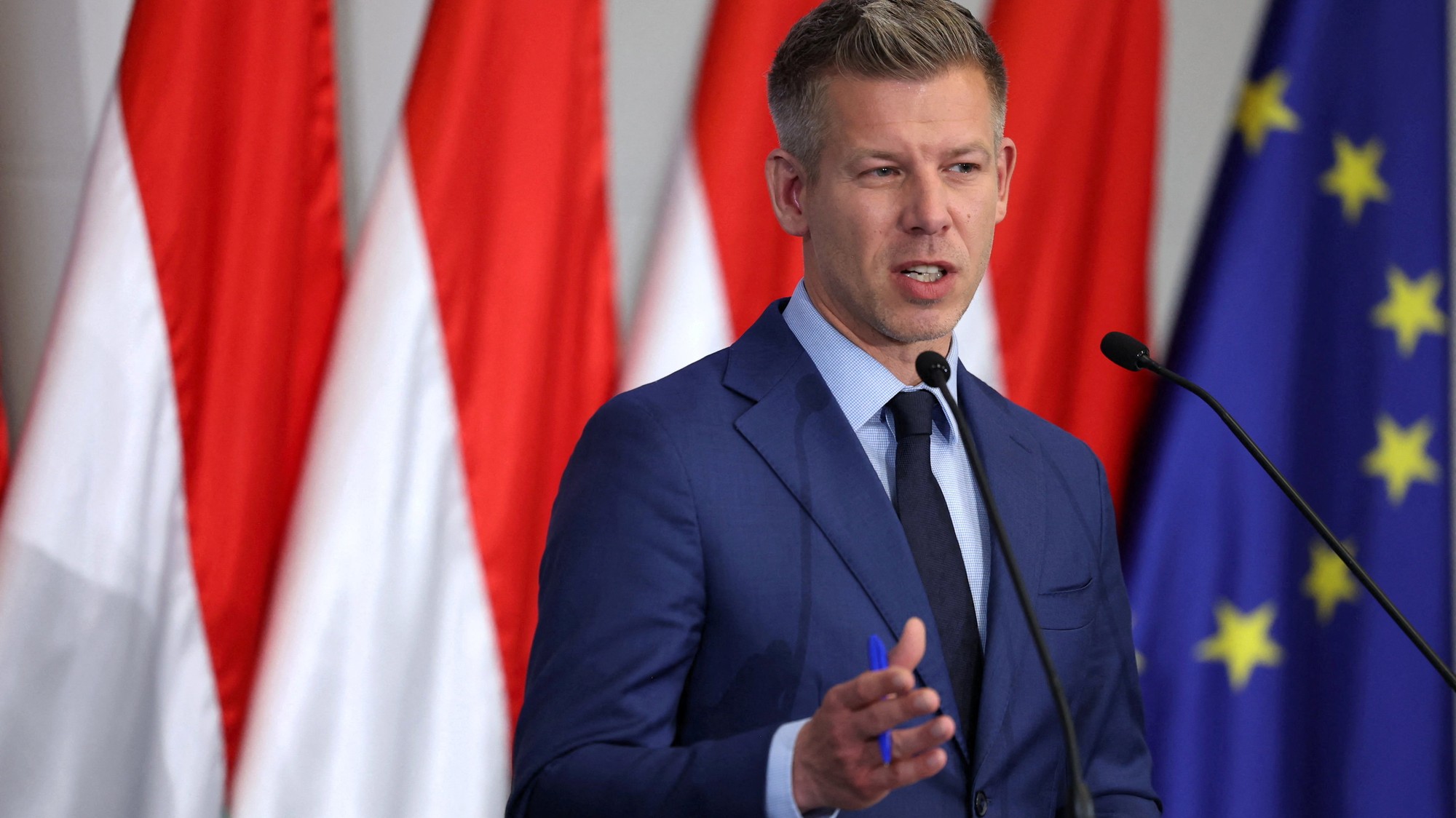 Víťaz maďarských parlamentných volieb a dezignovaný premiér Péter Magyar.