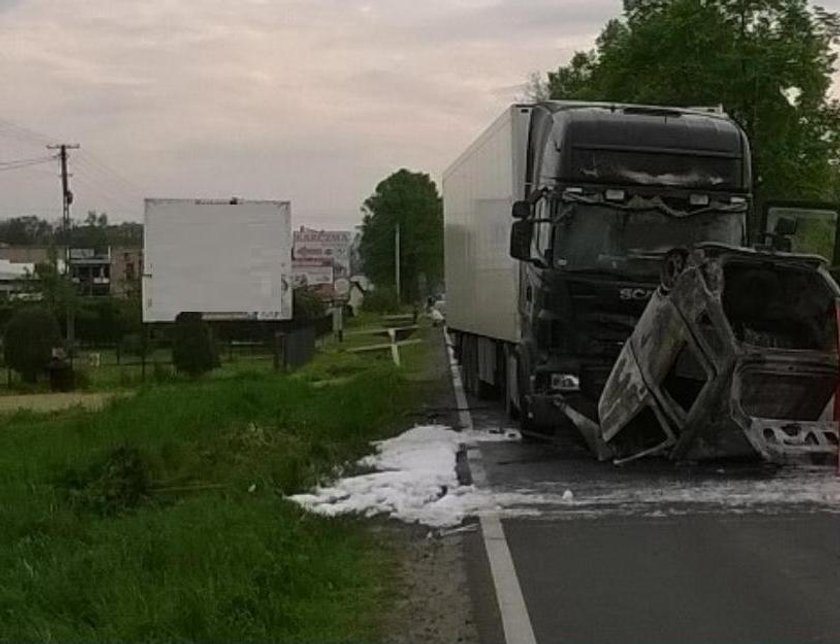 Potworny wypadek pod Oświęcimiem. Kierowca spłonął żywcem