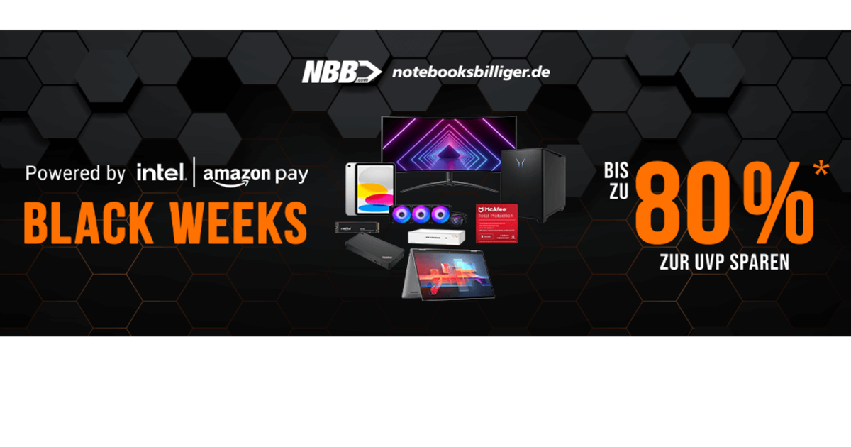 Yüzde 80'e kadar indirim: Notebooksbilliger.de Siyah Haftalar En İyi Tekliflerle