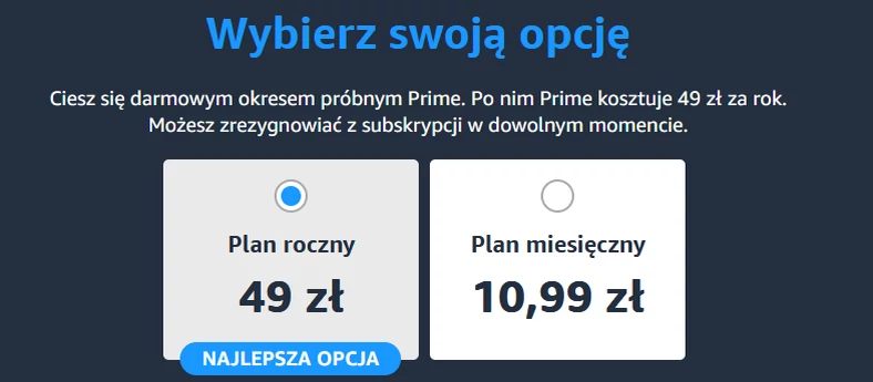 Po zakończeniu 30-dniowego okresu próbnego można anulować subskrypcję bez jakichkolwiek opłat albo zdecydować się na jeden z dostępnych planów.