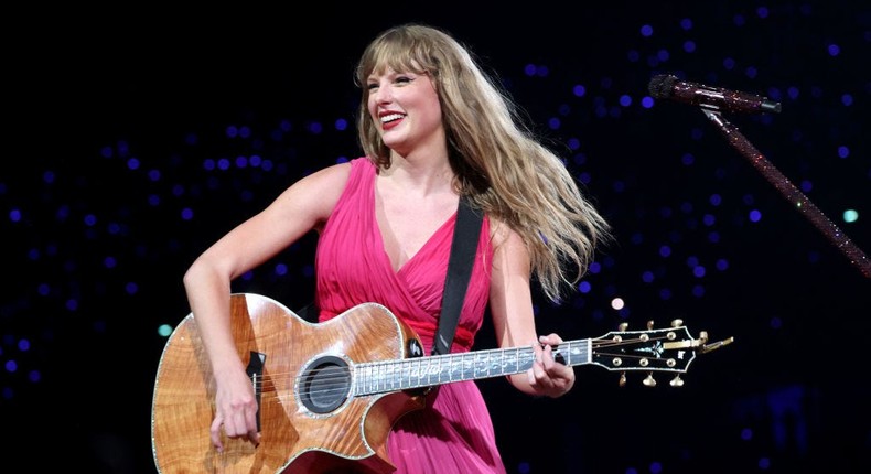 Taylor Swift performs at the Eras Tour in Paris on May 9, 2024.Kevin Mazur/TAS24/Getty Images