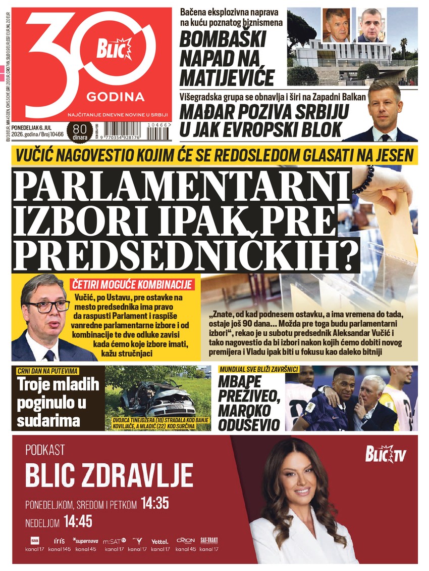 Naslovna strana za 6.7.
