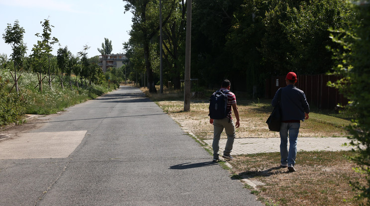 A két fiatal férfi szemtanúja volt a gyanusított elfogásának Fotó: Pozsonyi Zita
