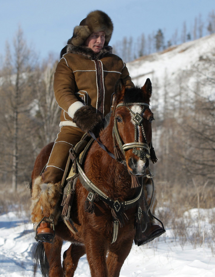 RUSSIA PRIME MINISTER PUTIN HORSE RIDING