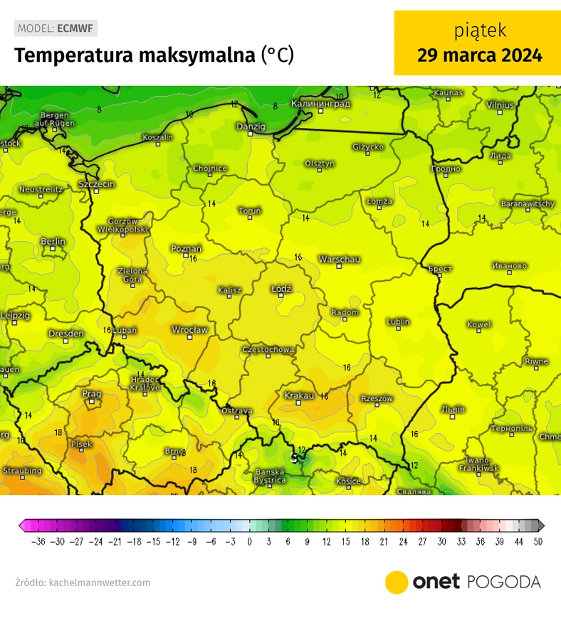 W piątek temperatura od południa zacznie wzrastać