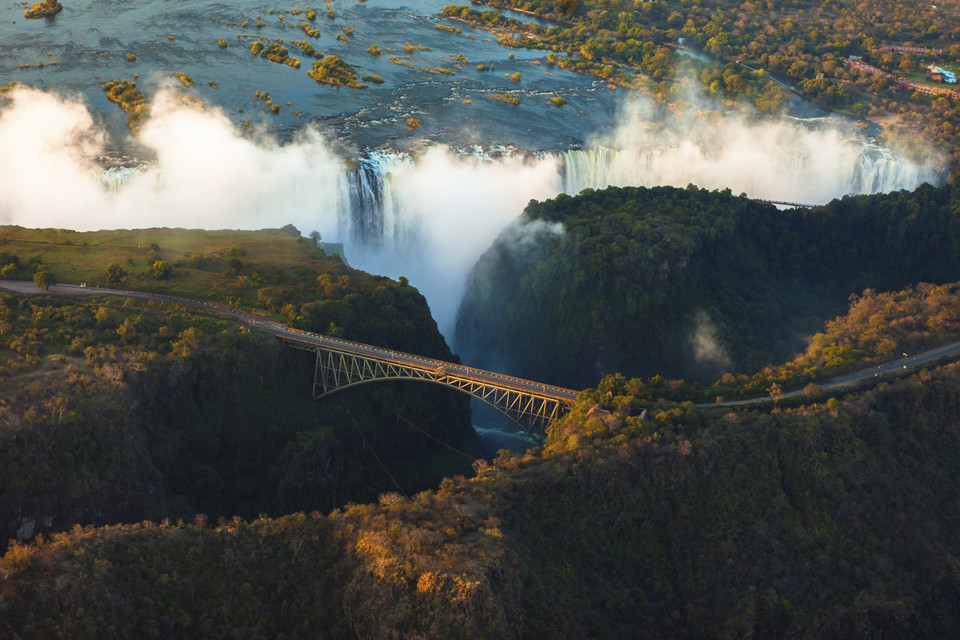 Wodospady Wiktorii na granicy Zambii i Zimbabwe