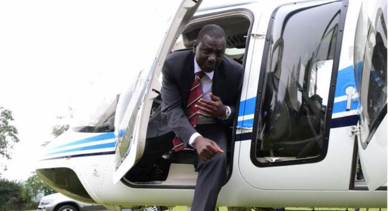 [FILE] Deputy President William Ruto disembarks from a helicopter in a past function