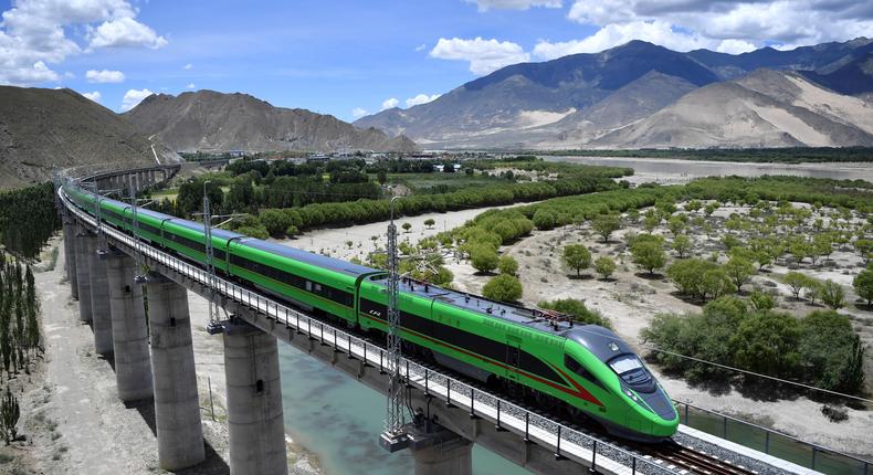 The incident occurred onboard a Fuxing bullet train in China.Getty Images