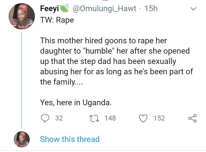 Mother hires men to rape and humble daughter for exposing sexually abusive stepfather