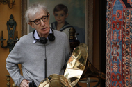 Woody Allen na planie filmu O północy w Paryżu