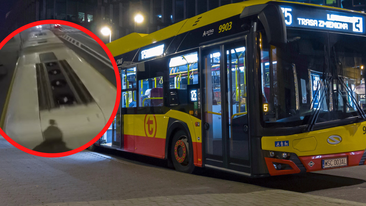 Wskoczył na dach autobusu w Warszawie. Nagranie trafiło do sieci 