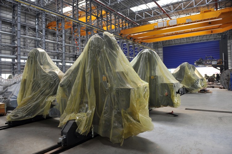 Pozostała cześć terenu inwestycyjnego będzie służyć jako składowisko gotowych fundamentów. <br><br>fot. (mgo) PAP/Marcin Bielecki