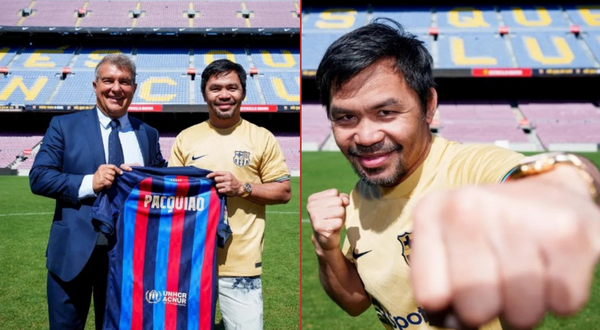 Manny Pacquiao paid FC Barcelona a visit this summer