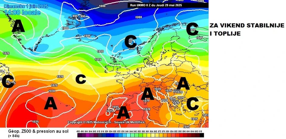 Stablinije i toplije za vikend