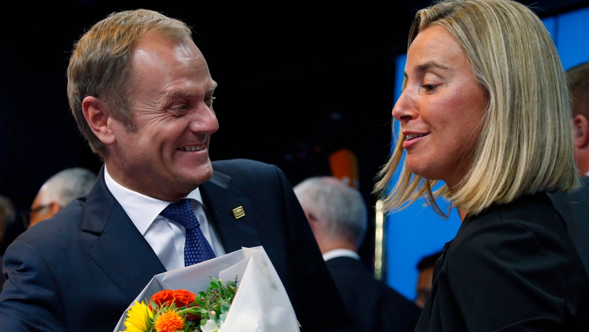 Donald Tusk i Frederica Mogherini