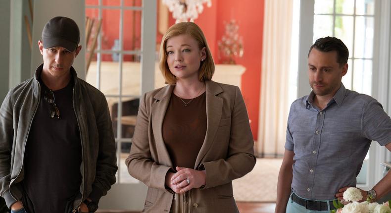 Jeremy Strong, Sarah Snook, and Kieran Culkin on season four of Succession.Claudette Barius/HBO
