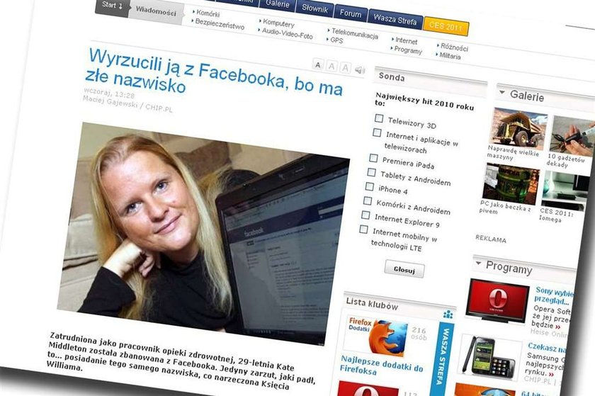 Wyrzucili ją z Facebooka za nazwisko