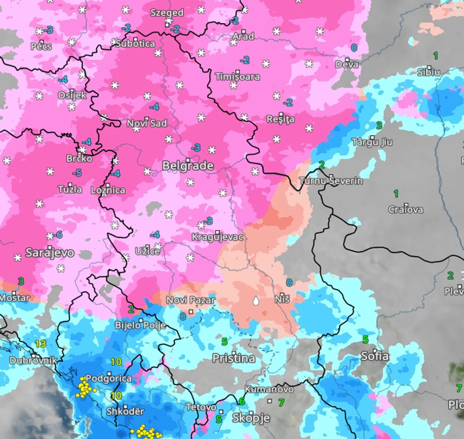 Vreme u Srbiji za Božić u 3