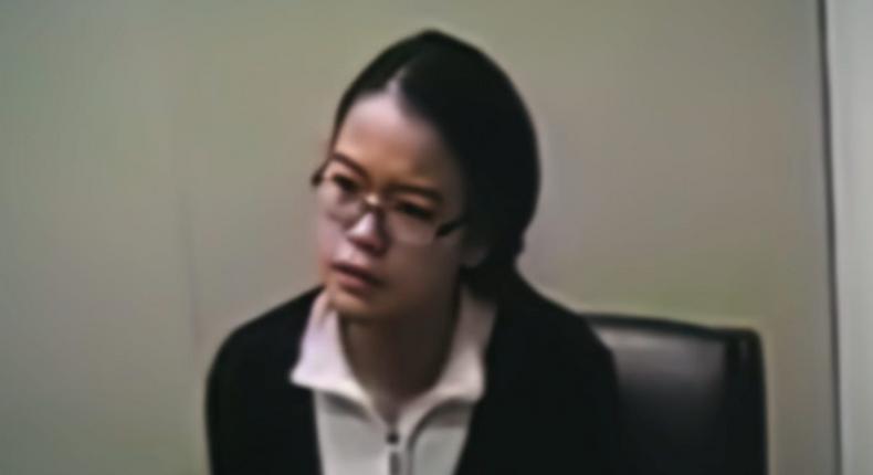 Jennifer Pan in police interview footage, as seen in What Jennifer Did.Netflix