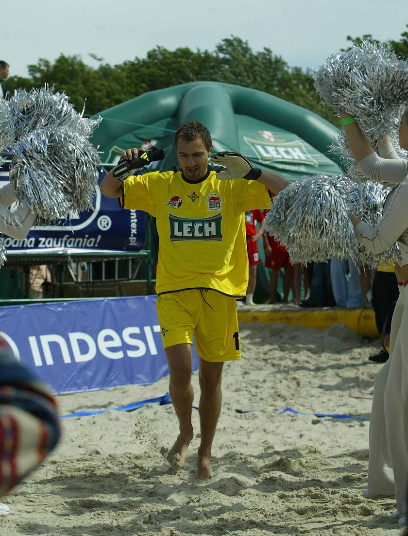 Jerzy Dudek na turnieju plażówki organizowanym przez Tomasza Iwana