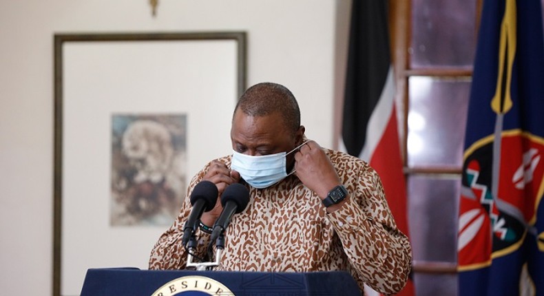 President Uhuru Kenyatta during a recent press address from State House, Nairobi