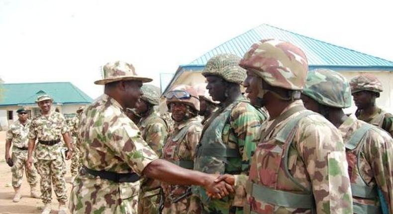 Chief of Army Staff, Kenneth Minimah visits soldiers in Borno, Adamawa