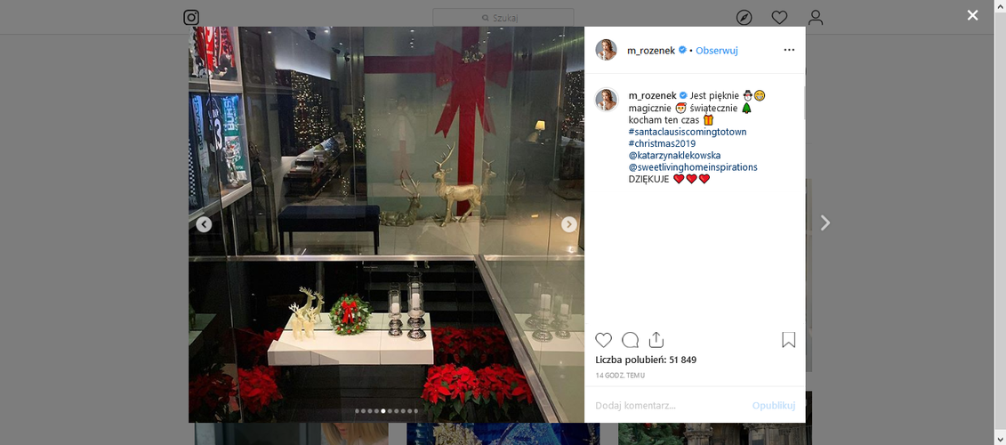 świąteczne dekoracje w domu Małgorzaty Rozenek