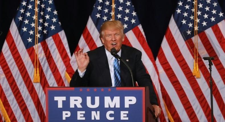 Republican presidential nominee Donald Trump unveils his 10-point plan to crack down on illegal immigration during a campaigm event in Phoenix, Arizona on August 31, 2016