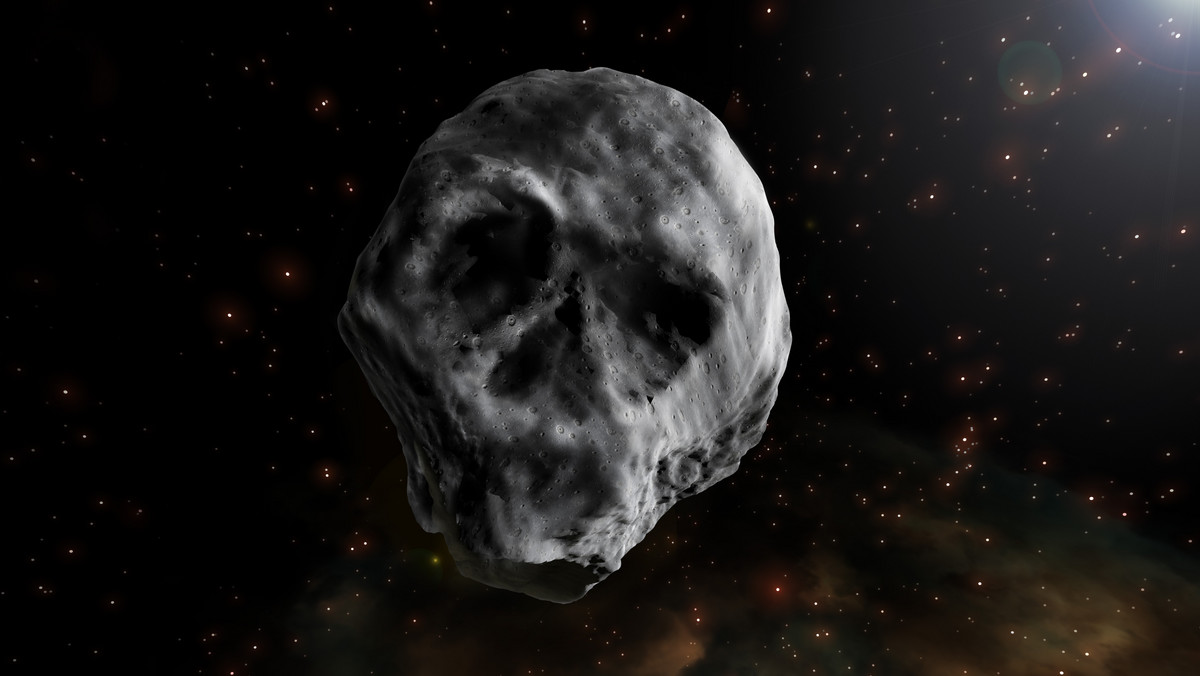 Osławiona asteroida TB145 kształtem przypomina ludzką czaszkę. Znów jest o niej głośno, gdyż po raz drugi od jej odkrycia w 2015 roku, przeleci obok naszej planety - w listopadzie 2018 roku.