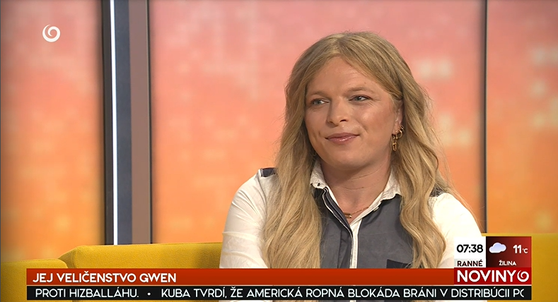 Americká influencerka Gwen McMullen v Ranných novinách v televízii JOJ. 