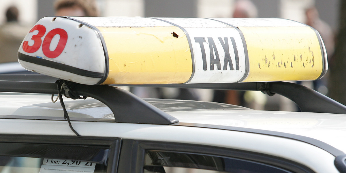 taksówka, taxi, ilustracja