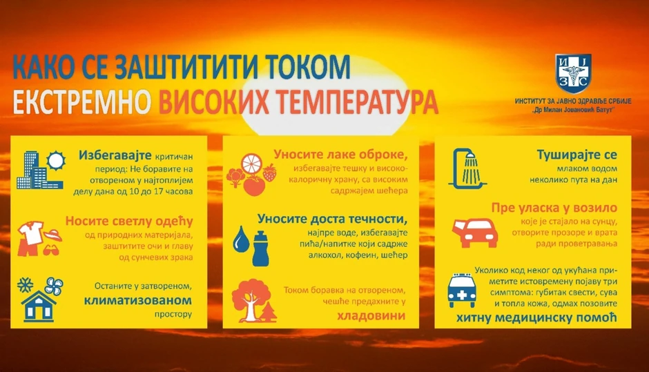 Saveti Instituta "Batut" za zaštitu zdravlja tokom vrućina