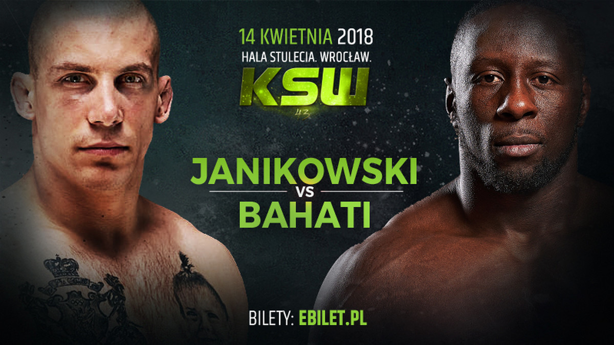 W drugiej walce wieczoru gali KSW 43 dojdzie do starcia brązowego medalisty olimpijskiego w zapasach z byłym mistrzem BAMMA i EFC. Pojedynek Damian Janikowskiego z Yannickiem Bahatim, może więc okazać się największym wyzwaniem w karierze byłego zapaśnika, który jest na początku swojej drogi w świecie MMA.