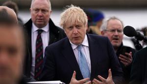 Prime Minister Boris Johnson visits Hartlepool, England, May 7, 2021.