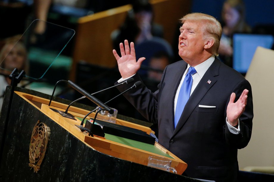 President Donald Trump addresses the 72nd United Nations General Assembly at U.N. headquarters in New York.