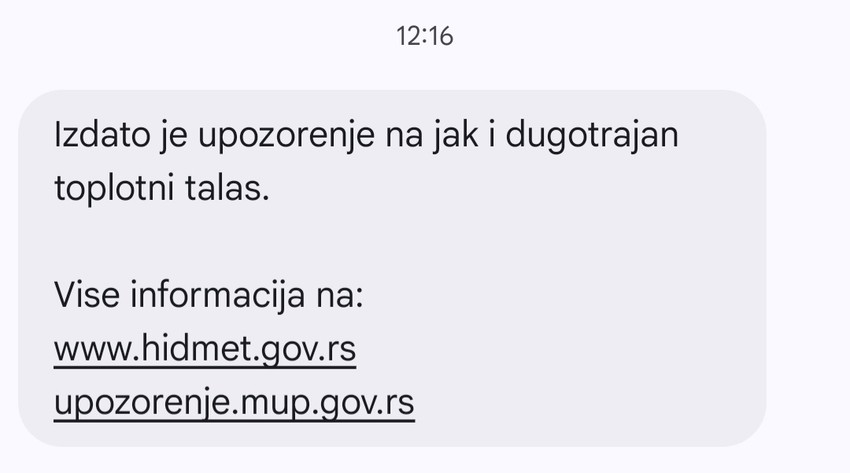 Upozorenje MUP