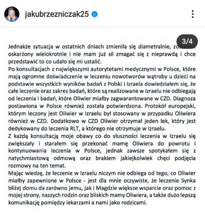 Jakub Rzeźniczak wydał oświadczenie