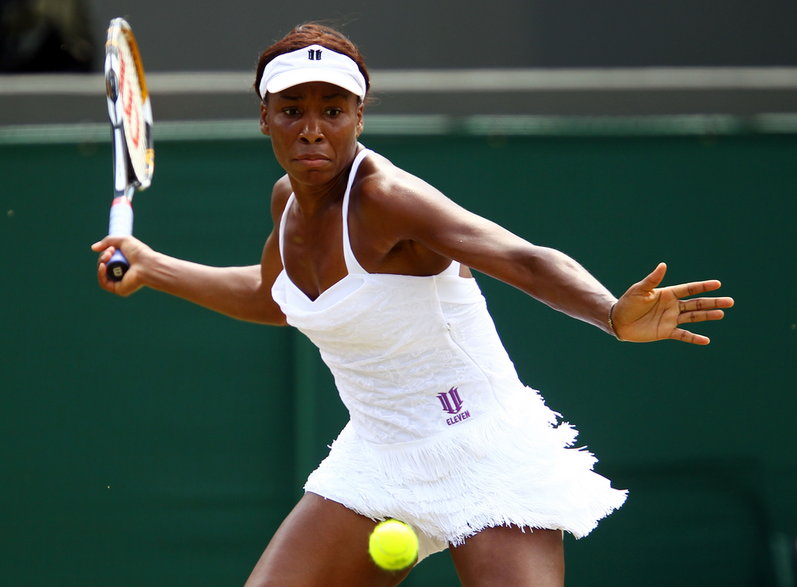 Venus Williams na kortach Wimbledonu w 2010 r.