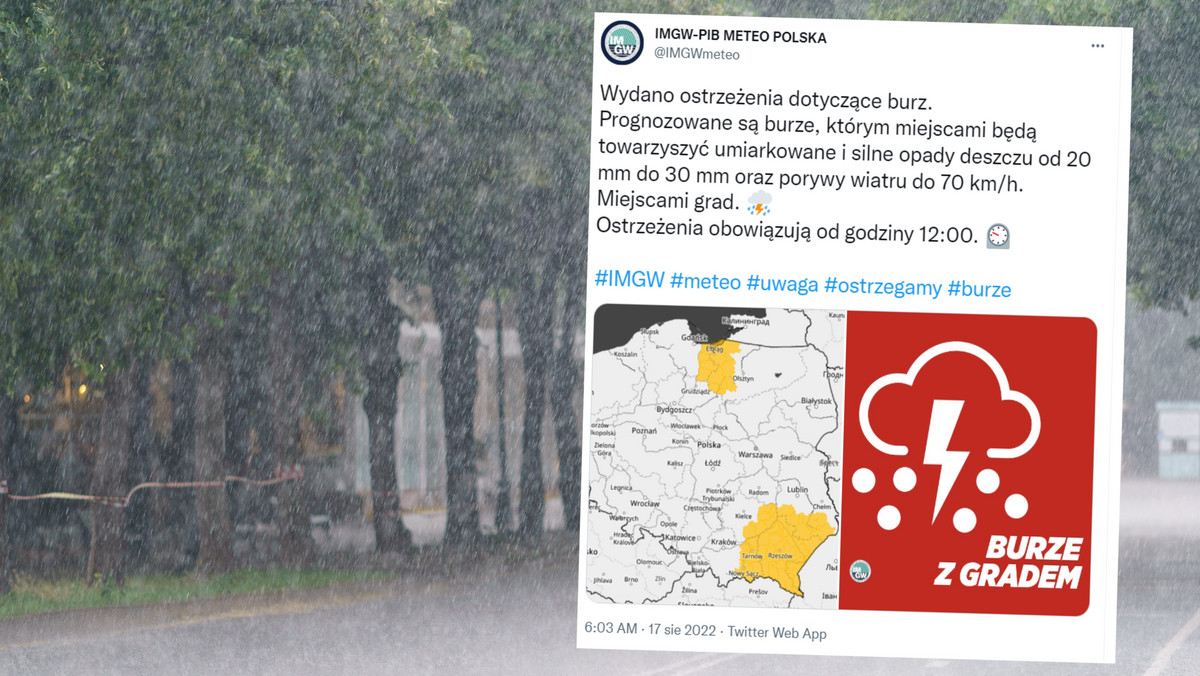 Pogoda na środę, 17 sierpnia. Groźna aura w całej Polsce. Duży upał i burze